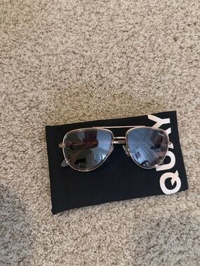 Quay Australia Rose Gold Aviator Sunglasses with Gray Lenses